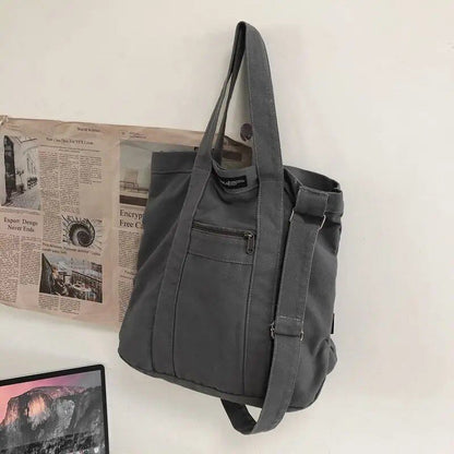 Vintage Casual Canvas Square Shoulder Bag, Handbag, Tote Bag, Crossbody Bag, Unisex, Imported