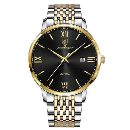 POEDAGAR Luxury Men's Sports Watch, Stainless Steel, Waterproof, Date Function, High-Quality, Casual Fashion Quartz Movement, Color: 826, Parallel Import