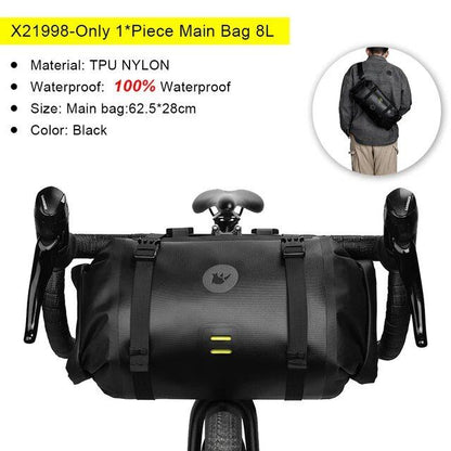 Rhinowalk Bicycle Handlebar Bag, Waterproof Front Tube Cycling Bag, MTB Multifunctional Portable 12L MTB Road Handlebar Bag, Color: Parallel Import