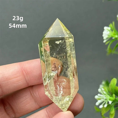 1個 天然シトリンオーラ六角両先端クリスタルワンド スピリチュアル瞑想ヒーリングストーン ホームデコレーション ガーデンフェスティバルアクセサリー カラー： 並行輸入品