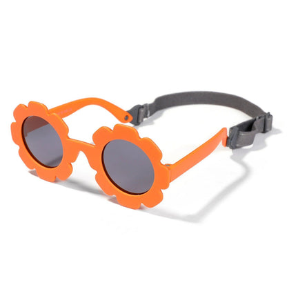 Baby Polarized Sunglasses for Newborns and Infants (0-24 Months) with a Round Sunflower Design and Flexible Adjustable Straps. Frame Color: 0-24 Months; Lens Color: Parallel Import.