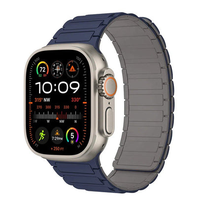 Magnetic Strap for Apple Watch, Silicone Wristband, 45mm, 44mm, 40mm, 46mm, 41mm, 42mm, 38mm, Compatible with iWatch Series 8/7/6/SE/9/10/Ultra 2/49mm, Band Color: mm; Parallel Import