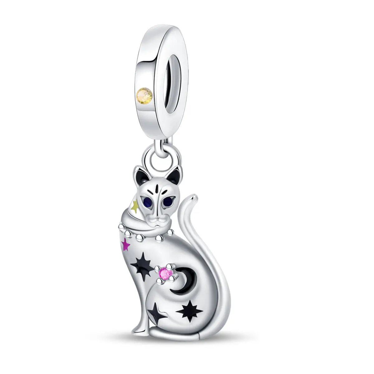 925 Sterling Silver Zodiac Lucky Charm Pendant, Custom Bracelet Charm Beads, Necklace, DIY Women's Jewelry, Gem Color, Parallel Import