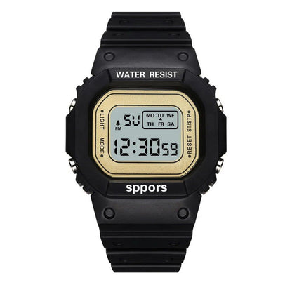 YIKAZE Sports Watch, Unisex, Student-Friendly, LED Electronic Watch, Colorful Square Shape, Waterproof, Rubber Strap, Parallel Import