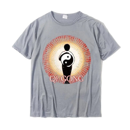 女性用気功・陰陽エネルギー瞑想太極丸首Tシャツ カミサス 卸売り カジュアルTシャツ 綿 大人用トップス ティー カジュアル サイズ： 並行輸入品