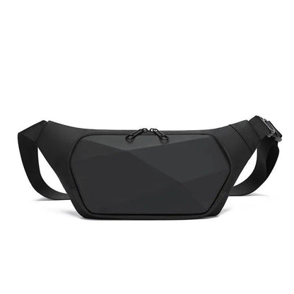 メンズ用防水チェストバッグ ショルダーストラップ付きハードシェルクロスボディバッグ 通勤用小型バックパック ウエストバッグ 色： 並行輸入品