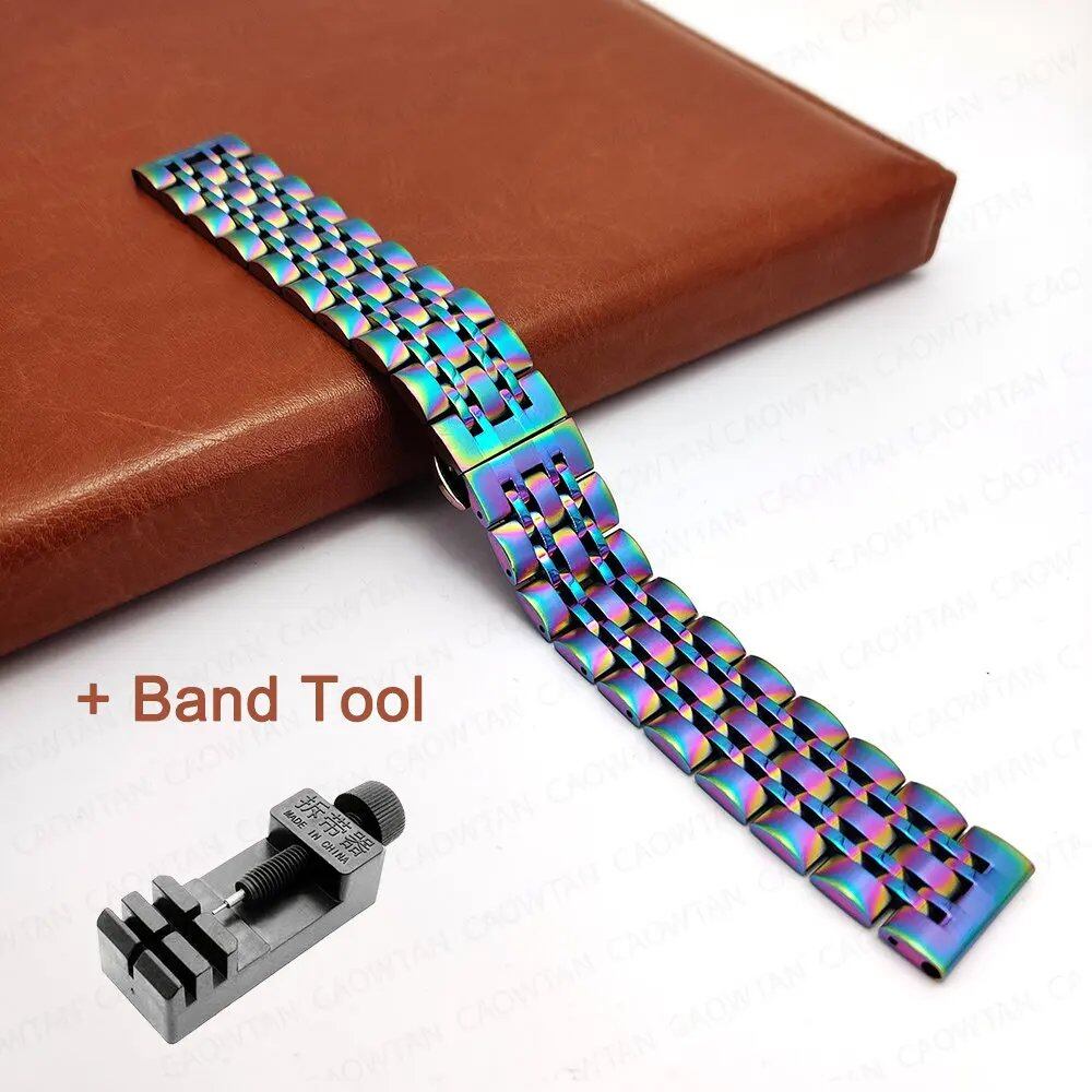 22mm and 20mm Stainless Steel Bands for Samsung Galaxy Watch 3, 4, 5 (45mm), Gear S3 (46mm and 42mm), and Active 2 (40mm and 44mm) - Compatible with Amazfit BIP 2 and GTR. Band Color: mm; Ships from: Parallel Import