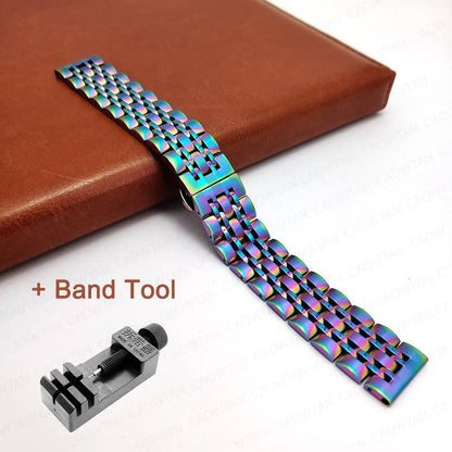 22mm and 20mm Stainless Steel Bands for Samsung Galaxy Watch 3, 4, 5 (45mm), Gear S3 (46mm and 42mm), and Active 2 (40mm and 44mm) - Compatible with Amazfit BIP 2 and GTR. Band Color: mm; Ships from: Parallel Import