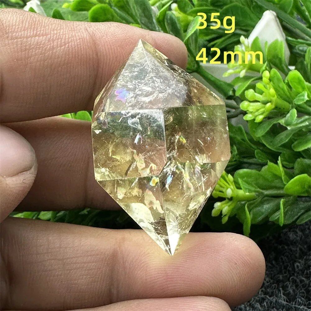 1個 天然シトリンオーラ六角両先端クリスタルワンド スピリチュアル瞑想ヒーリングストーン ホームデコレーション ガーデンフェスティバルアクセサリー カラー： 並行輸入品