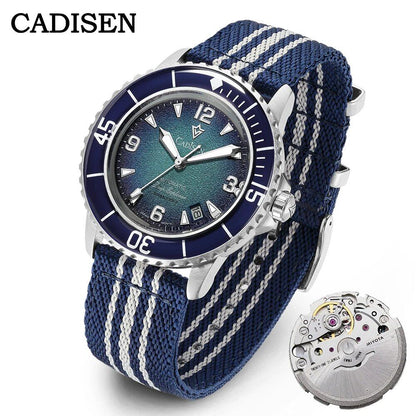 CADISEN Deep Explorer 2025 New Automatic Mechanical Watch for Men, Canvas Strap, Waterproof, Luminous, Luxury Watch with NH35 Movement; Ships from: Parallel Import