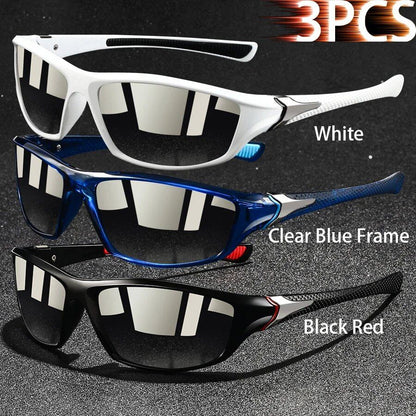 Set of 1, 2, or 3 Retro Sports Sunglasses for Men and Women, Ideal for Fishing, Running, Cycling, Climbing, and Outdoor Sports, UV400 Protection, Anti-Glare Lens Color: Parallel Import