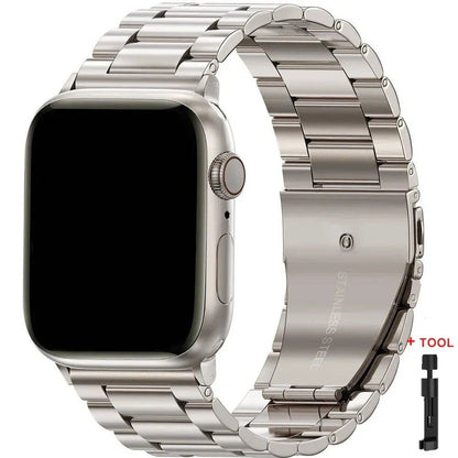 Stainless Steel Metal Band for Apple Watch Ultra 2 (49mm), S10 (46mm), 42mm, 45mm, 41mm, and 44mm - Compatible with iWatch Series 10, 9, 8, 7, SE, 6, 5, 4, and 3. Band Color: Imported