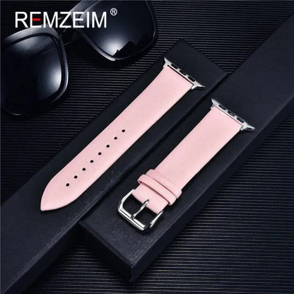 Genuine Leather Watch Strap for Apple Watch 8, 7, 6, SE, 5, 4, 3, 2, 38mm, 40mm, 41mm, 45mm, 44mm, 42mm, Blue, Band Color: mm, Parallel Import