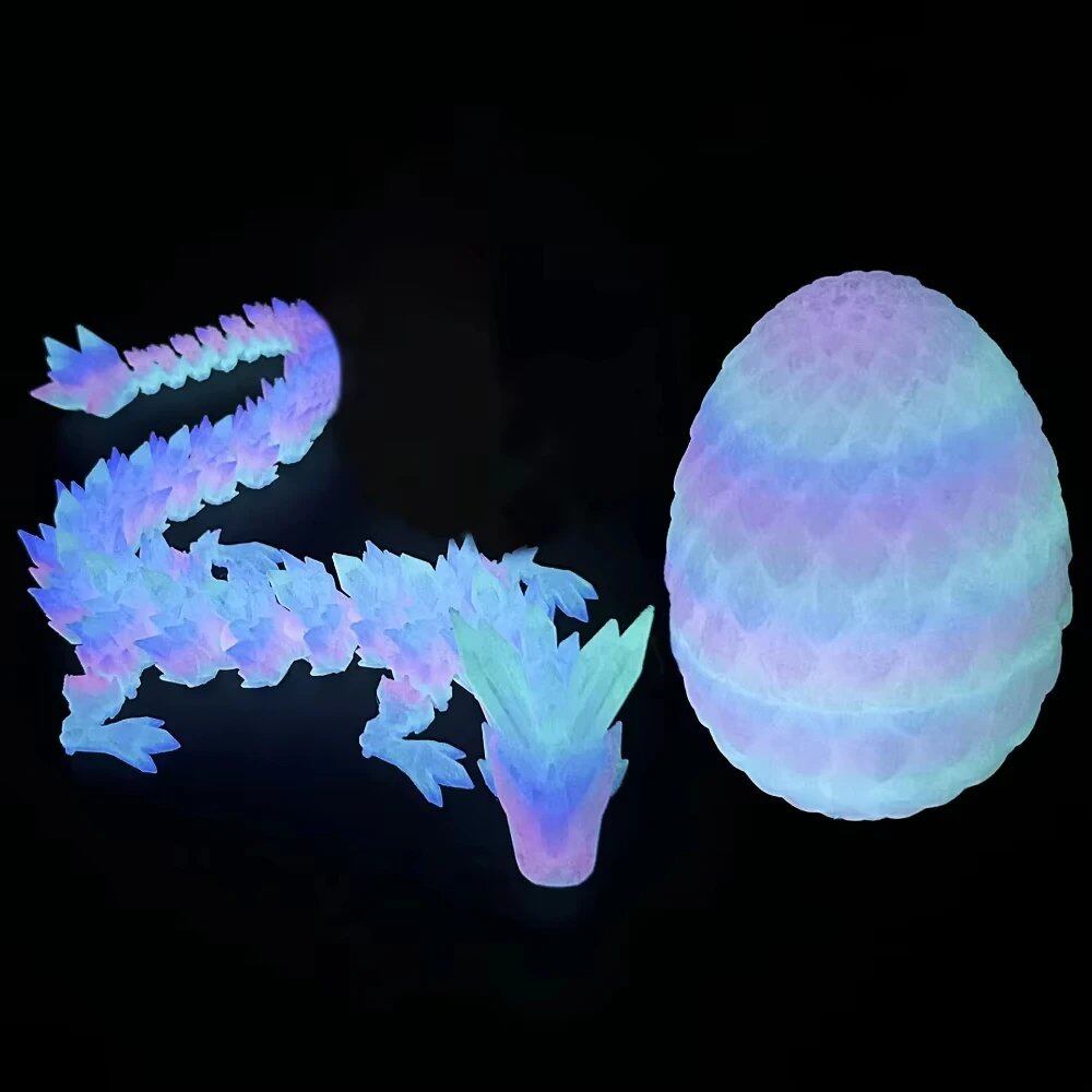 1/2 pcs 3D Printed Dragon Egg, Movable and Rotating Jointed Dragon Model, Desktop Ornament, Kids Toy, Parallel Import