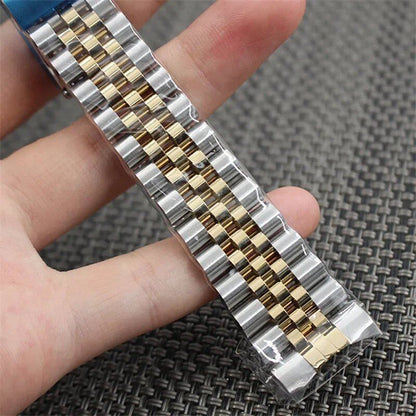 Luxury Curved End Metal Watch Band for Rolex Datejust Jubilee, 18mm, 19mm, 20mm, 21mm Stainless Steel Bracelet, Band Color: mm, Parallel Import