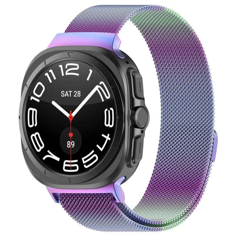 Stainless Steel Milanese Loop Magnetic Bracelet for Samsung Galaxy Watch Ultra 47mm, Gapless, Compatible with 7 Ultra, Watch Band Accessory, Band Color: 0; Galaxy 7 Ultra 47mm Band Width, Parallel Import