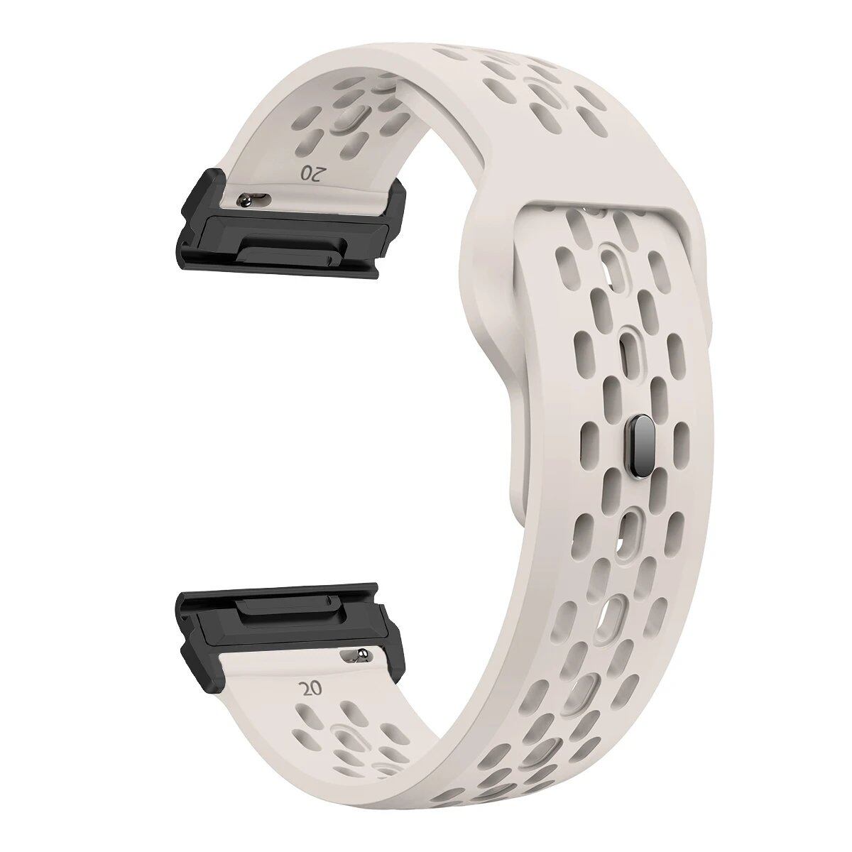 22mm and 26mm Silicone Quick Fit Strap Wristband for Garmin Fenix 8/7X/7/6/6X Pro/Epix Pro Gen2 (47mm and 51mm compatible), Fenix 5X Plus, and Tactix 7. Band Color: ; Ships from: Parallel Import