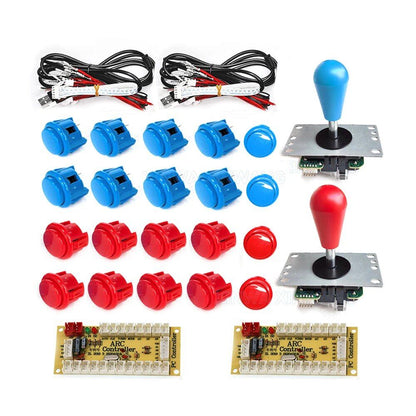 SANWA 8-Way Joystick, Zero Delay USB Controller, DIY Game Arcade Joystick Kit with 24/30mm Push Buttons, for PC and Raspberry Pi, Color: Imported