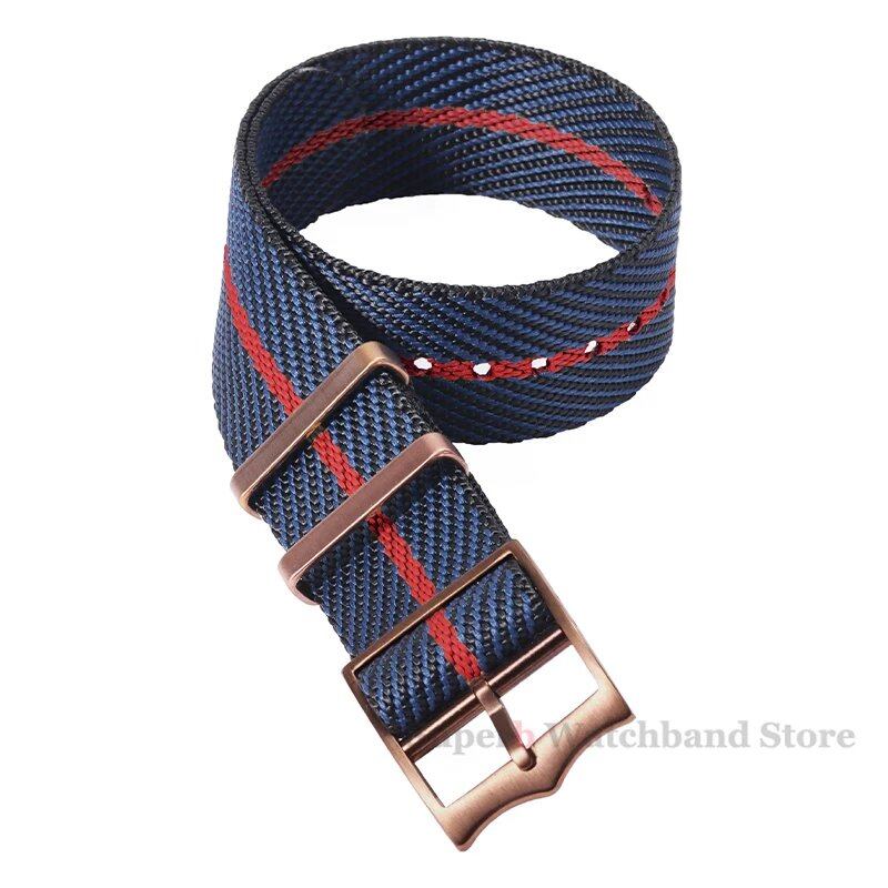 Premium Nylon Strap - Tudor 20mm, 22mm Canvas Military Watch Band - Seiko Fabric Bracelet - Rolex Wristband with Bronze Buckle, Band Color: mm, Parallel Import