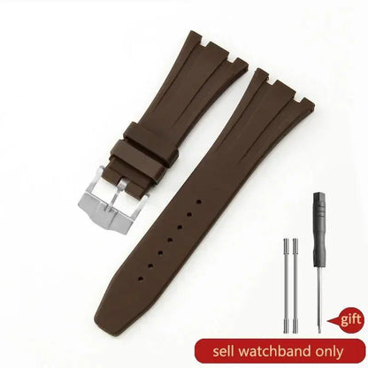 Men's silicone watch band for AP Royal Oak 15400/15703, waterproof and sweatproof, racing style, 28mm, sports strap, compatible with Aibiap watches, size: 26mm; band color: parallel import