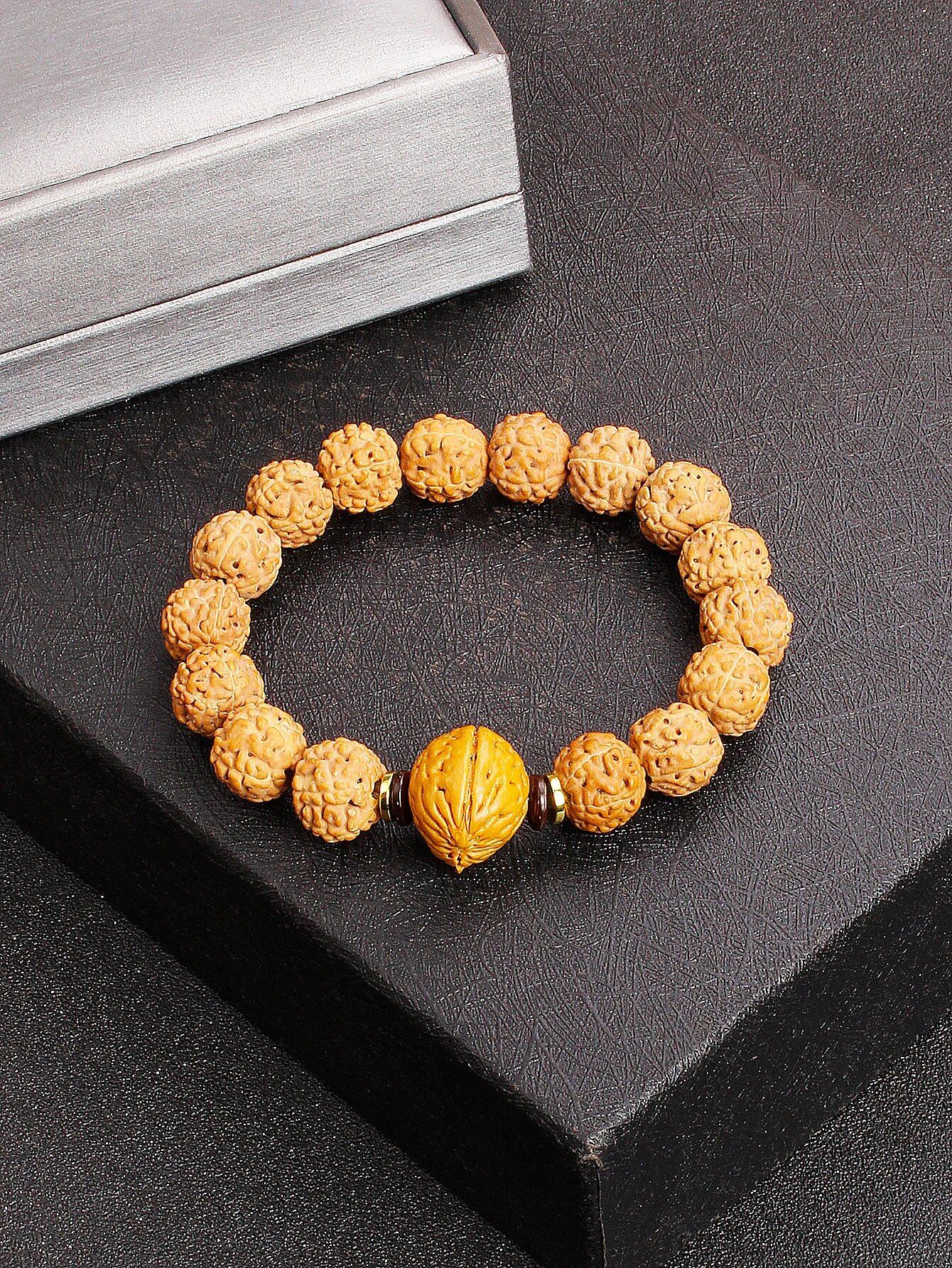 12mm Vajra Bodhi Rudraksha Bracelet with Red Tiger Eye and Aquamarine (Protection, Courage, Calmness, Mental Energy, Harmony) Length: 12mm (Parallel Import)