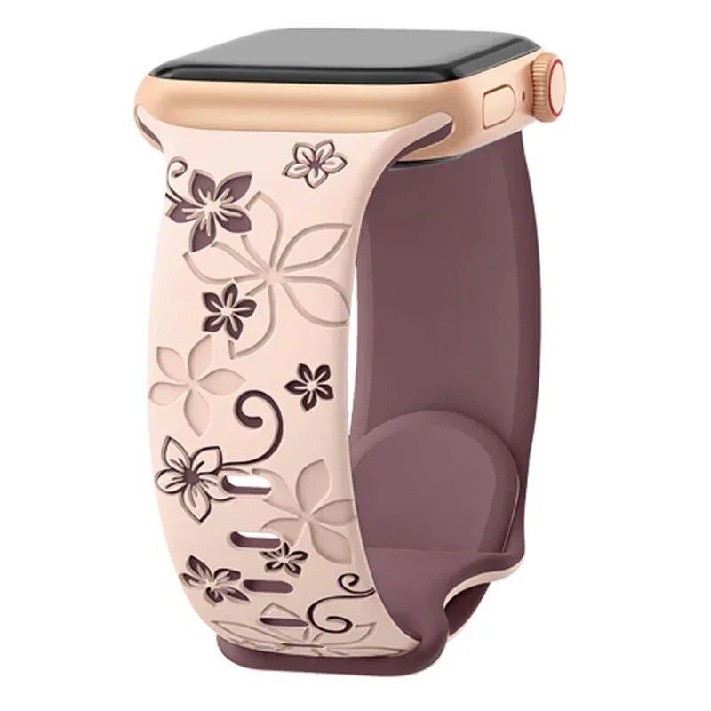 Engravable Silicone Band for Apple Watch, Compatible with 40mm, 44mm, 41mm, 49mm, 45mm, 38mm, and 42mm iWatch Series 9/7/SE/6/5/4/8/Ultra, Band Color: 0mm, Parallel Import