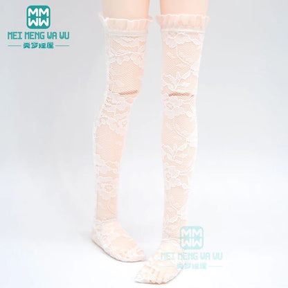 Lace Socks &amp; Long Stockings for 1/3, 1/4, 1/6 BJD (DD, SD, GEM) Dolls by XAGADOLL MYOU YOSD Dolls, Color: BJD-0cm, Parallel Import