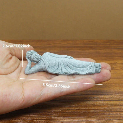 石仏像 小さな僧侶 チベット仏教フィギュア 禅ガーデン ヨガオーナメント 瞑想 ホームアクアリウム装飾  並行輸入品