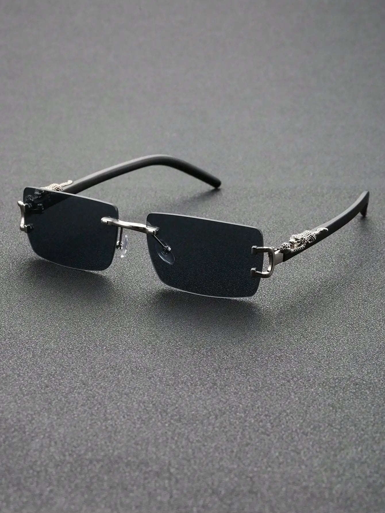 1/2-Piece Unisex Classic Square Frame Stylish Metal Sunglasses, Cool Outdoor Accessories for Cycling and Fishing, Lens Color: KH2670-SR, Parallel Import