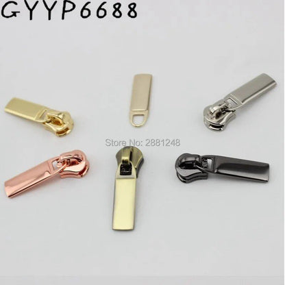 Pack of 10-30-100 No. 5 Nylon Metal Zipper Pulls, Zipper Head Repair Sliders, Plated Accessories for Bags, Zipper Slider Replacement Parts, Size: Parallel Import