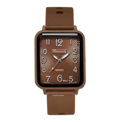 Hot Sale Fashion Ladies' Brand Watch, Leisure, Rectangle Digital, Simple, Women's Quartz Watch with Silicone Band, Sports Watch, Color: Parallel Import