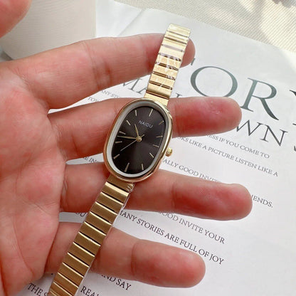New Women's Watch, Simple Chain, Oval Dial, Compact, Korean Style, Multi-Style, Fashionable Quartz Wristwatch, Parallel Import