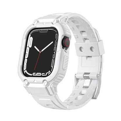 Apple Watch 45mm/49mm/44mm/41mm/40mm用 TPUバンドケース - iWatch Ultra/7/8/6/5/4対応 スポーツストラップ リストバンド アクセサリー サイズ：4 並行輸入品