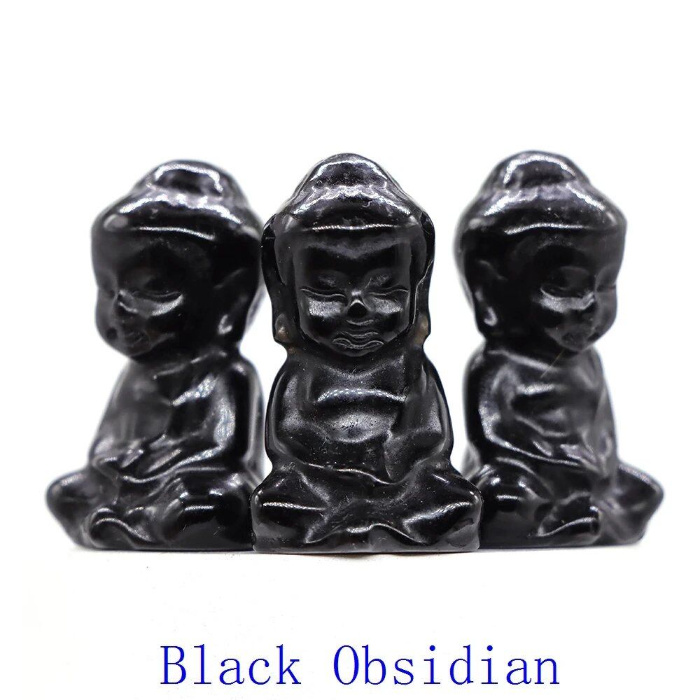 1.2-inch Mini Buddha Statue, Natural Stone Carving, Healing Crystal, Power Stone, Spiritual Craft, Good Luck, Furniture, Interior Accessories, Home Decor, Bulk Sale, Wholesale Size: 1 Piece; Parallel Import