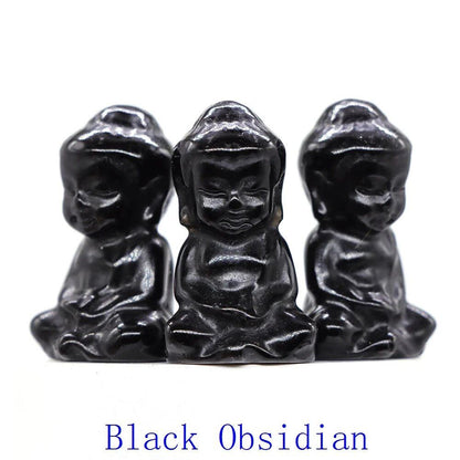 1.2-inch Mini Buddha Statue, Natural Stone Carving, Healing Crystal, Power Stone, Spiritual Craft, Good Luck, Furniture, Interior Accessories, Home Decor, Bulk Sale, Wholesale Size: 1 Piece; Parallel Import