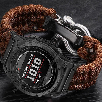 Garmin Tactics 7 Pro, Fenix 7, 6X, 6 Pro, 5X, 5 Plus, 3HR compatible sports braided nylon strap, 26mm, 22mm, 20mm adjustable, Garmin watch band size: 155-165-170mm length; band color: Parallel import
