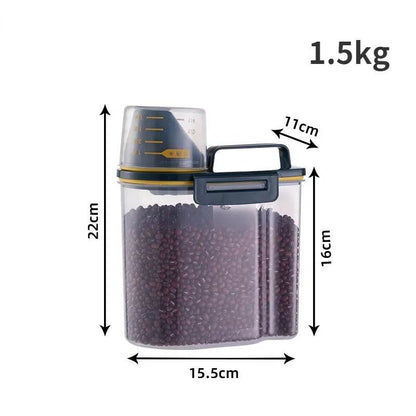 1.5kg/2kg Plastic Storage Container for Dog and Cat Food, with Measuring Cup, Moisture-Proof Sealed Jar, Pet Supplies Accessory, Color: Parallel Import