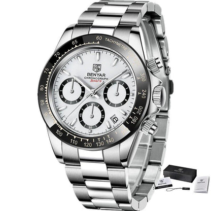 Veneer Men's Luxury Sports Watch, Waterproof Stainless Steel Quartz Chronograph Watch, Relojo Ombre, Parallel Import