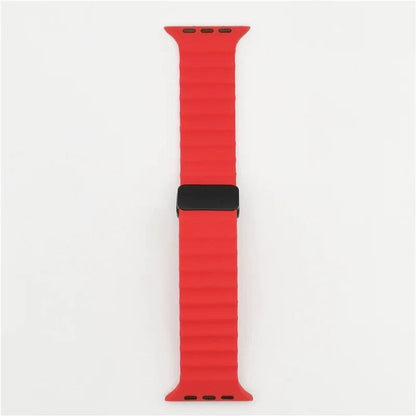 Magnetic Buckle Strap for Apple Watch - Compatible with Ultra 2/SE/Series 3-9, 49mm/45mm/44mm/40mm/41mm/38mm/42mm Silicone Bracelet, Band Color: mm, Parallel Import
