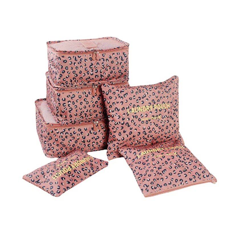 Set of 6 Travel Storage Bags for Clothes, Wardrobe, Suitcase, and Shoe Storage, Packing Cubes, Travel Organization Bags (Parallel Import)