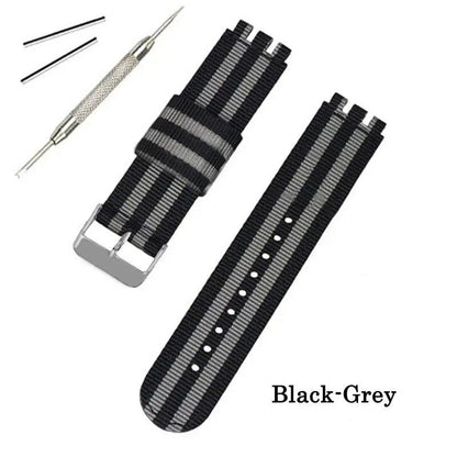 17mm, 19mm, 20mm Nylon Fabric Watch Band for Swatch, Bracelet, Wristband, Replacement Strap for Men and Women, Sports Watch Accessories, Size: mm, Parallel Import