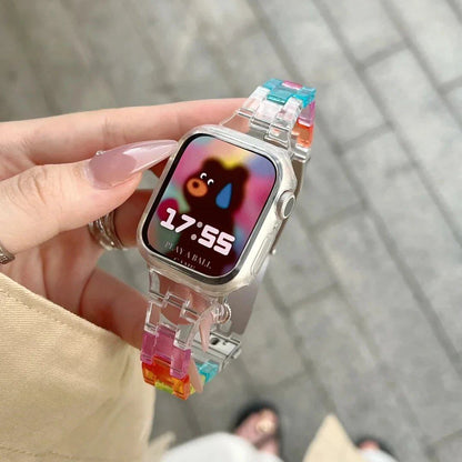 Cute Candy Rainbow Apple Watch Band, Compatible with 49mm, 45mm, 41mm, 44mm, and 40mm iWatch Series 10, 9, 8, 7, SE, 6, and 4, Size: S10-4, Parallel Import