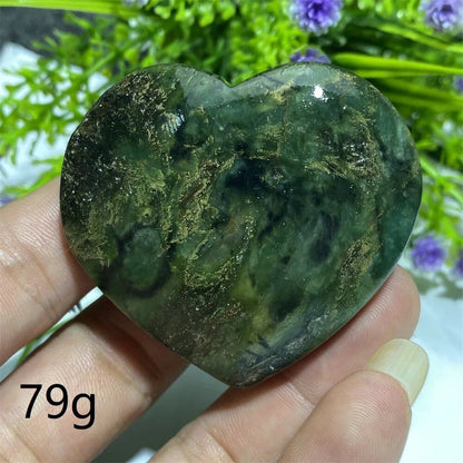 天然水晶 エメラルド原石 ハート型 パームストーン スピリチュアル 瞑想 ヒーリング クリスタル インテリア  並行輸入品
