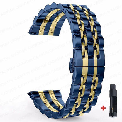 22mm and 20mm Stainless Steel Bands for Samsung Galaxy Watch 3, 4, 5 (45mm), Gear S3 (46mm and 42mm), and Active 2 (40mm and 44mm) - Compatible with Amazfit BIP 2 and GTR. Band Color: mm; Ships from: Parallel Import