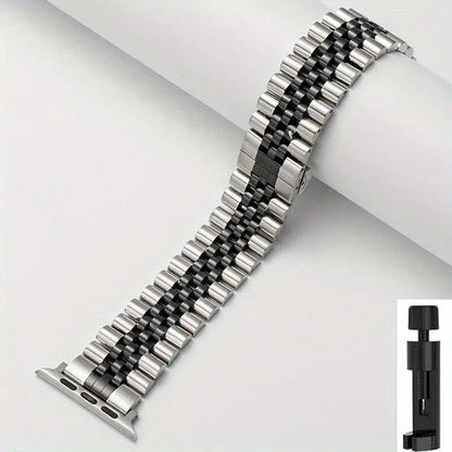 Stainless steel metal watch band for Apple Watch Series 9/8/7/6/5/4/3/SE, iWatch Ultra 2, 49mm, 45mm, 44mm, 42mm, 41mm, 40mm, 38mm. Band Color: mm. Parallel import.