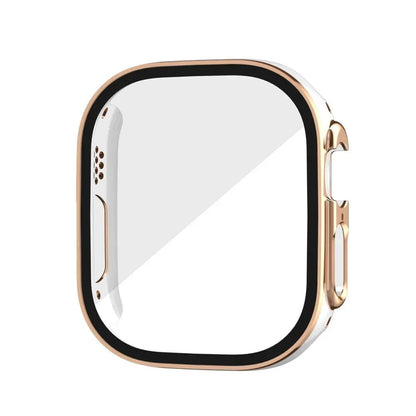 Tempered Glass Case for Apple Watch Ultra 2 (49mm), Screen Protector Frame Cover, Compatible with iWatch Ultra 49mm, Tempered Glass Protection, 49mm Accessories, Color: Black; Shipped from: Parallel Import