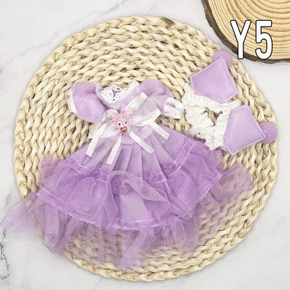 1/6 Scale BJD Doll Clothes Full Set (30cm) Anime Cute Reborn Doll Skirt, Hat, and Head Dress for Girls, Gift, Dress-Up DIY Dollhouse Toy, Parallel Import