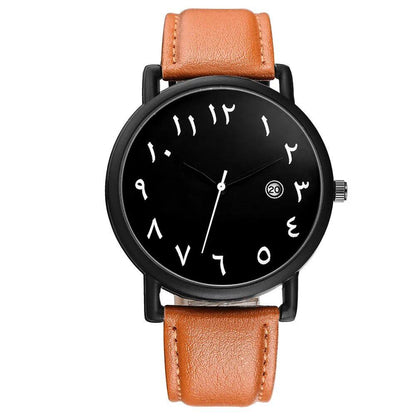 Men's 2025 Simple Sports Watch with Arabic Numerals, Analog Quartz Movement, Leather Strap, Casual Watch, Relogios Masculino, Parallel Import