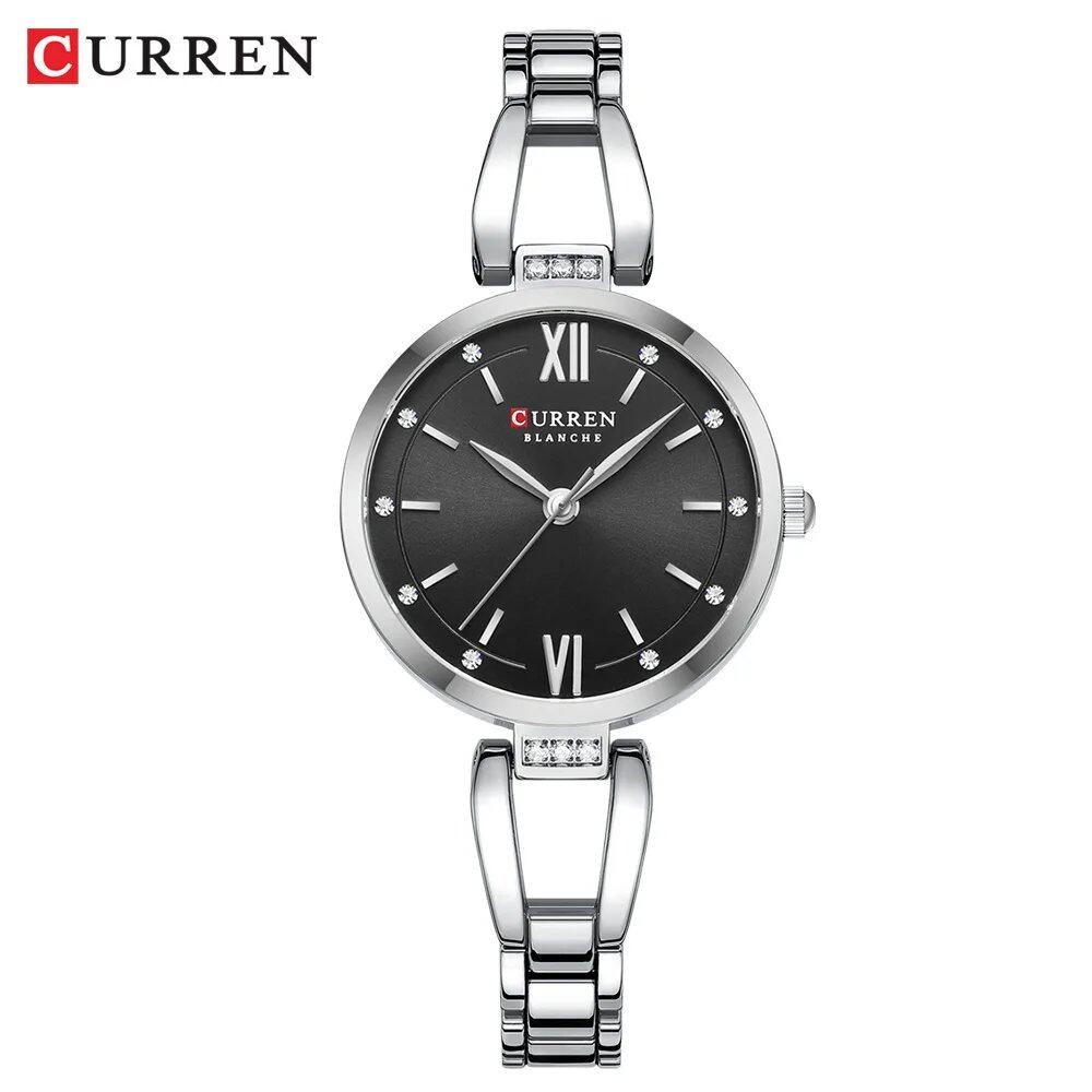 Karen Women's Quartz Watch, Luxury Fashion Rhinestone and Stainless Steel Band, High-Quality, Parallel Import