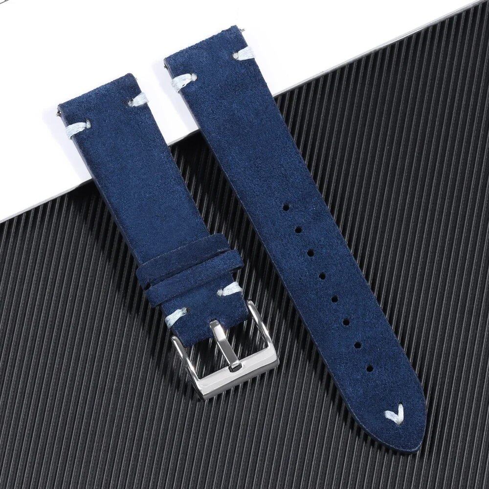 Soft Suede Watch Band, 18mm, 20mm, 22mm Leather Strap, Brown, Blue, Red, Khaki, Replacement Strap, Quick Release, Men's and Women's Bracelet, Band Color: mm, Parallel Import